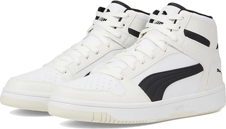PUMA Rebound Layup Sneakers Men's Snow Shoes Vaporous Gray/PUMA Black/PUMA White : 11 D - Medium, Leather