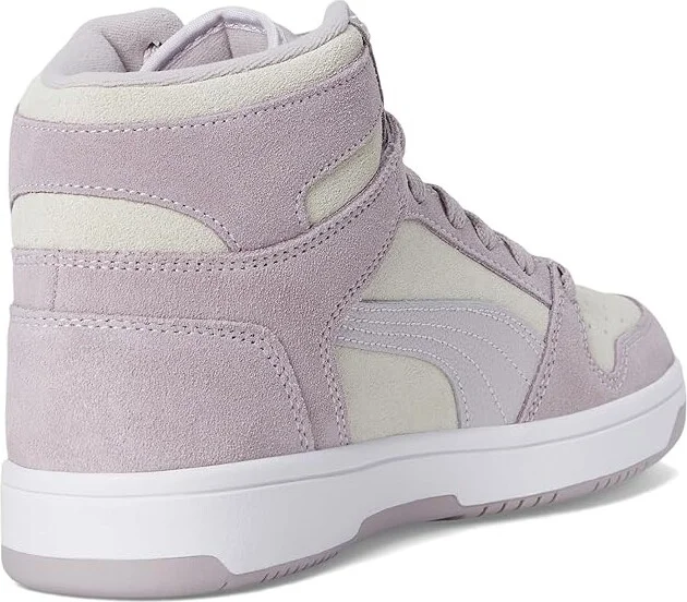 PUMA Rebound Layup Stone Women's Lace up casual Shoes Feather Gray/Marble/Puma Team Gold : 6 B - Medium, Leather - Image 4