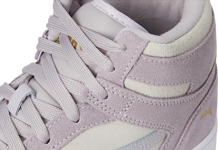 PUMA Rebound Layup Stone Women's Lace up casual Shoes Feather Gray/Marble/Puma Team Gold : 6 B - Medium, Leather - Image 7