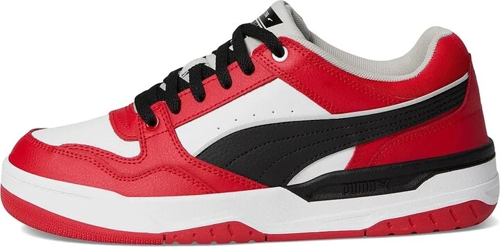 PUMA Rebound Retro Sneakers Men's Snow Shoes Puma Black/For All Time Red : 12 D - Medium, Leather - Image 6