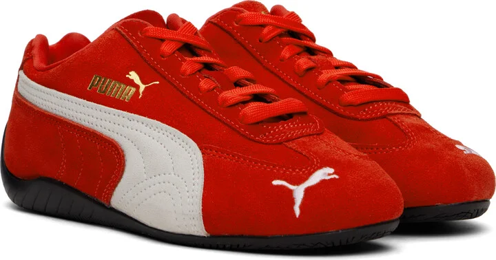 PUMA Red & White Speedcat OG Sneakers - Image 4
