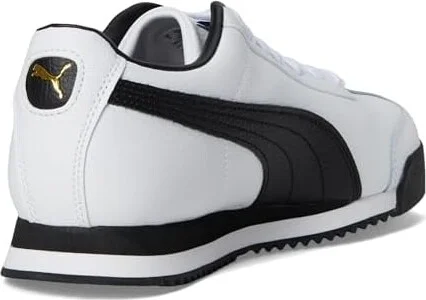 PUMA Roma 24 Standard Men's Lace up casual Shoes Puma White/Puma Black/Puma Team Gold : 8.5 D - Medium, Leather - Image 4