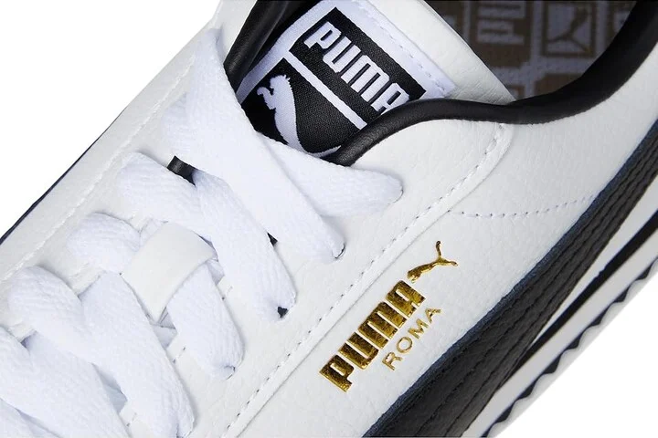 PUMA Roma 24 Standard Men's Lace up casual Shoes Puma White/Puma Black/Puma Team Gold : 8.5 D - Medium, Leather - Image 7