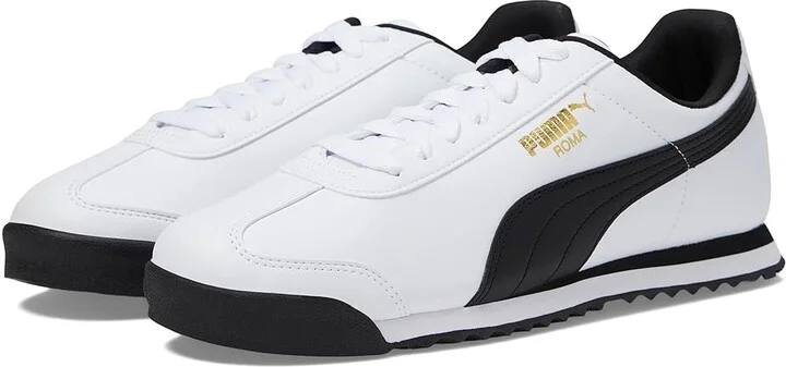 PUMA Roma Basic Men's Shoes White/Black : 6.5 D - Medium, Leather