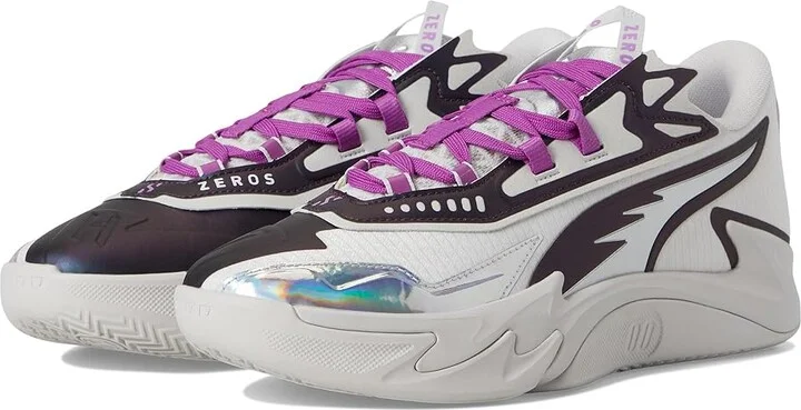PUMA Scoot Zeros II Basketball Shoes Men's Basketball Shoes Feather Gray/Wild Berry : 7.5 D - Medium, Synthetic/Textile