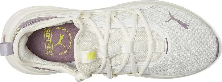 PUMA Softride Frequence Shoes Women's Walking Shoes Warm White/Plum Jam/Fluro Yellow Pes : 6 B - Medium, Textile - Image 2