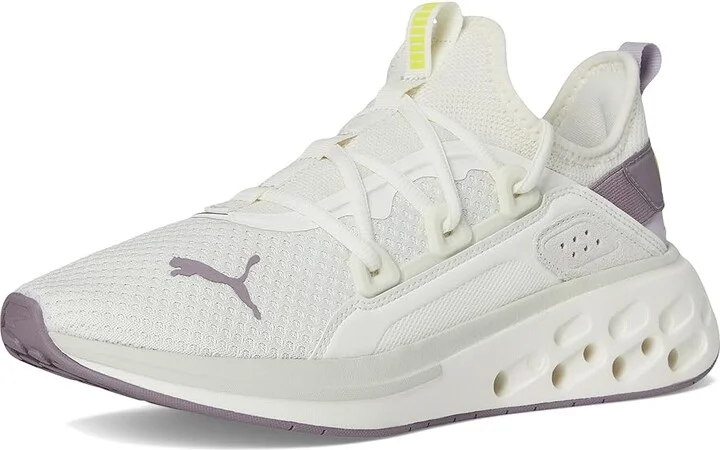 PUMA Softride Frequence Shoes Women's Walking Shoes Warm White/Plum Jam/Fluro Yellow Pes : 6 B - Medium, Textile - Image 5