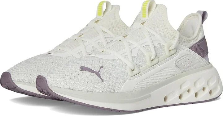 PUMA Softride Frequence Shoes Women's Walking Shoes Warm White/Plum Jam/Fluro Yellow Pes : 6 B - Medium, Textile