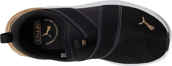 PUMA Softride Harli Slip-On Cross Training Shoes Women's Running Shoes PUMA Black/PUMA White/PUMA Gold : 8.5 B - Medium, Synthetic - Image 2