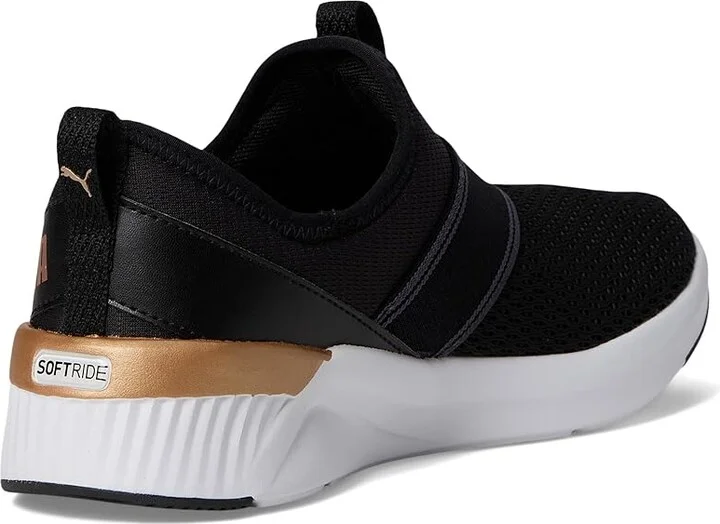 PUMA Softride Harli Slip-On Cross Training Shoes Women's Running Shoes PUMA Black/PUMA White/PUMA Gold : 8.5 B - Medium, Synthetic - Image 4