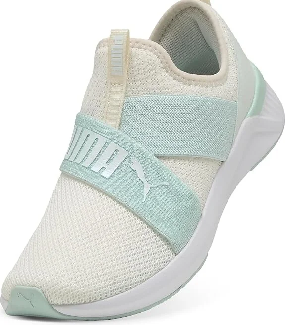 PUMA Softride Harli Slip-On Cross Training Shoes Women's Running Shoes Warm White/Peaceful Blue : 9.5 B - Medium, Synthetic - Image 4