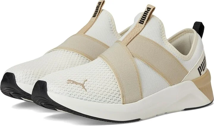 PUMA Softride Harli Slip-On Cross Training Shoes Women's Running Shoes Warm White-Toasted Almond-Puma Black : 10.5 B - Medium