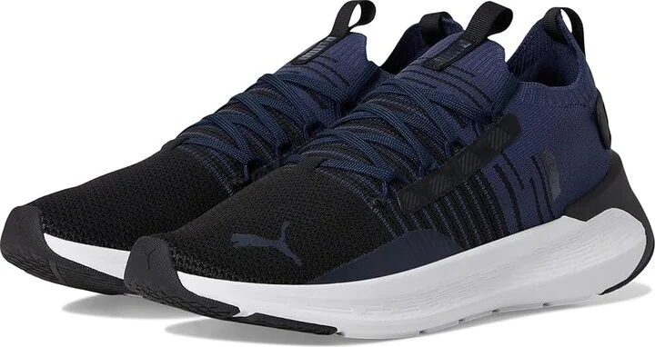 PUMA Softride Symmetry Fuzion Running Shoes Men's Shoes Black/Club Navy/White : 11.5 D - Medium