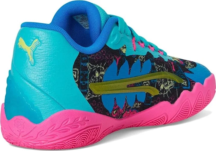 PUMA Stewie 3 Basketball Shoes Women's Basketball Shoes Bright Aqua/Fluro Pink Pes/Puma Black : 6 B - Medium, Rubber - Image 4