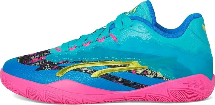 PUMA Stewie 3 Basketball Shoes Women's Basketball Shoes Bright Aqua/Fluro Pink Pes/Puma Black : 6 B - Medium, Rubber - Image 6