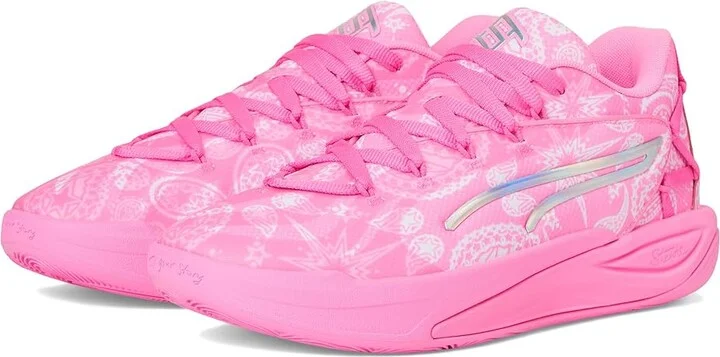 PUMA Stewie Basketball Shoes Women's Basketball Shoes Pink Pixel/White : 10.5 B - Medium, Synthetic/Textile