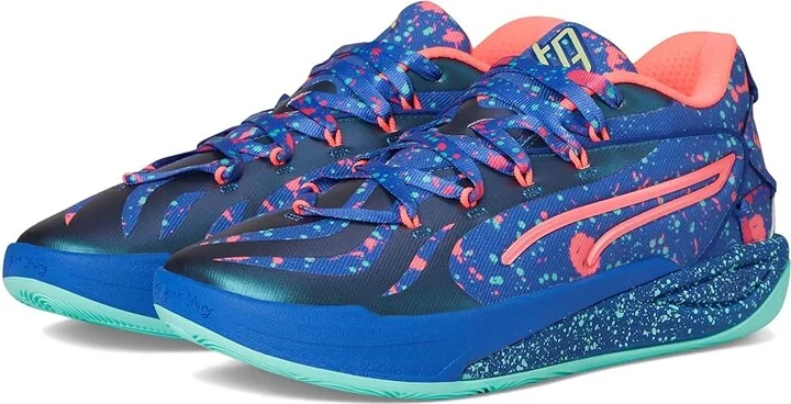 PUMA Stewie Basketball Shoes Women's Basketball Shoes Vivid Blue/Electric Peppermint : 8.5 B - Medium, Synthetic/Textile