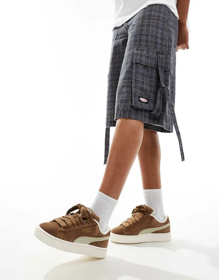 PUMA Suede XL sneakers in brown and white
