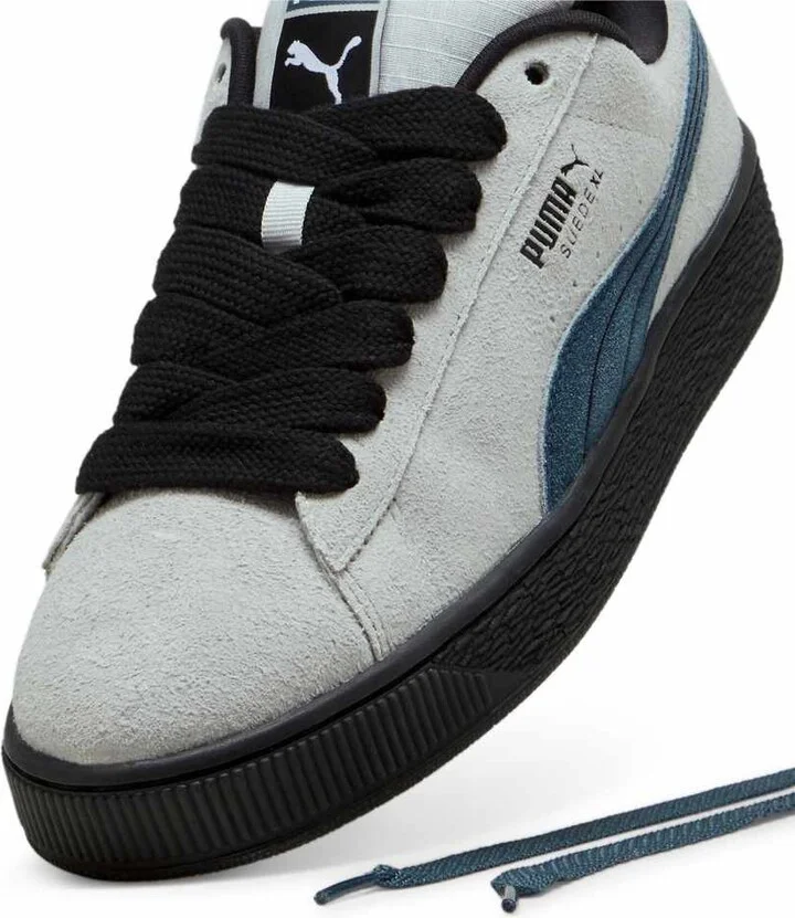 PUMA Suede XL sneakers in gray with black and blue detail - Image 2