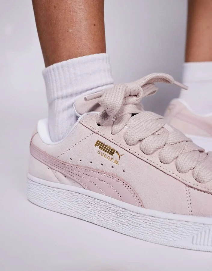 Puma Suede XL sneakers in light pink and white - Image 3