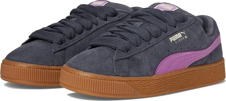 PUMA Suede Xl Women's Lace up casual Shoes Galactic Gray/Wild Berry : 8.5 B - Medium, Leather/Suede