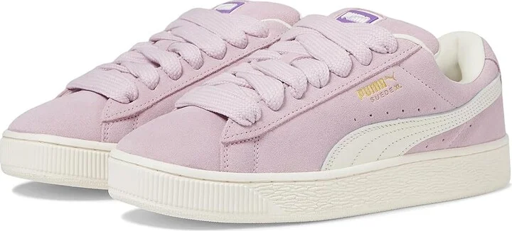 PUMA Suede Xl Women's Lace up casual Shoes Grape Mist/Warm White : 6.5 B - Medium, Leather/Suede