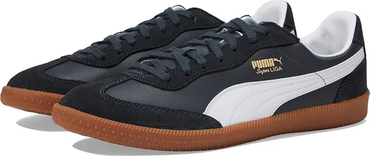 PUMA Super Liga OG Retro Men's Classic Shoes New Navy/White : 4.5 D - Medium, Leather/Suede/Synthetic