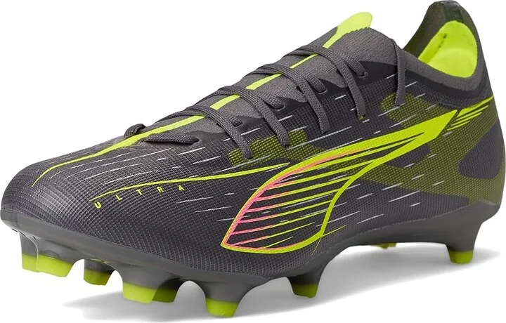 PUMA Ultra 5 Match Firm, Artificial Ground Soccer Cleats Men's Soccer Shoes Matte Aged Silver-Yellow Alert-Puma Aged Silver : 10.5 D - Medium - Image 5