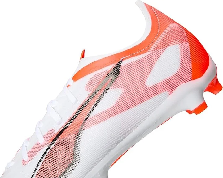 PUMA Ultra 5 Match Firm, Artificial Ground Soccer Cleats Men's Soccer Shoes Puma White-Puma Black-Glowing Red : 9 D - Medium, Leather - Image 7