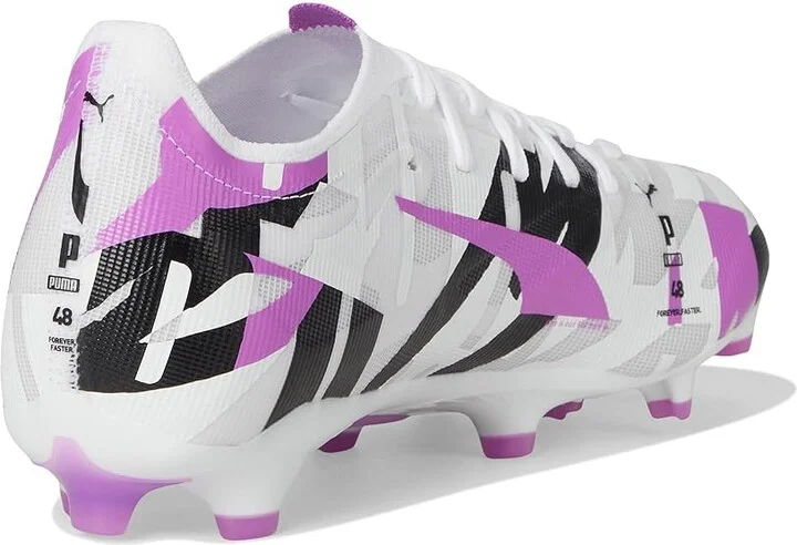 PUMA Ultra 5 Match Firm, Artificial Ground Soccer Cleats Men's Soccer Shoes PUMA White/Pure Magenta/Feather Gray/PUMA Black : 13 D - Medium - Image 4