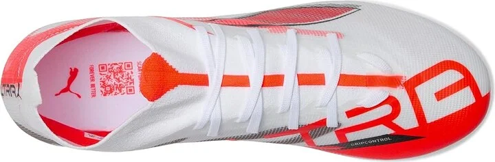 PUMA Ultra 5 Match+ Firm, Artificial Ground Soccer Cleats Women's Soccer Shoes Puma White-Puma Black-Glowing Red : 10.5 B - Medium, Leather - Image 2
