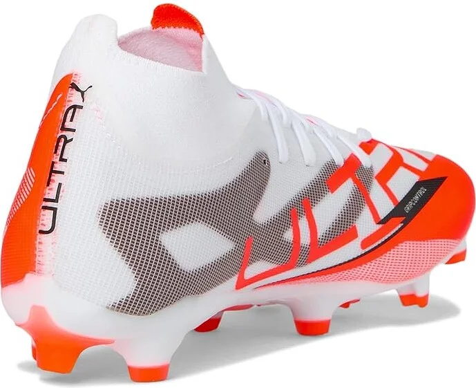 PUMA Ultra 5 Match+ Firm, Artificial Ground Soccer Cleats Women's Soccer Shoes Puma White-Puma Black-Glowing Red : 10.5 B - Medium, Leather - Image 4