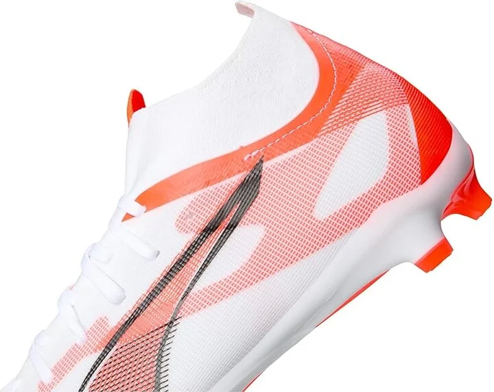 PUMA Ultra 5 Match+ Firm, Artificial Ground Soccer Cleats Women's Soccer Shoes Puma White-Puma Black-Glowing Red : 10.5 B - Medium, Leather - Image 7
