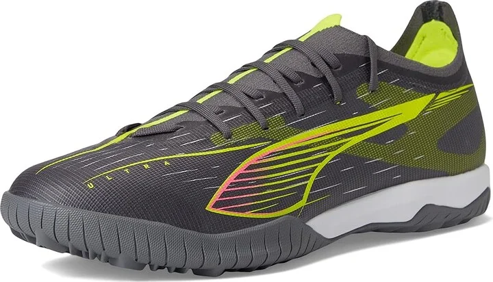 PUMA Ultra 5 Match Turf Trainer Soccer Cleats Men's Soccer Shoes Matte Aged Silver-Yellow Alert-Puma Aged Silver : 12 D - Medium, Leather - Image 5