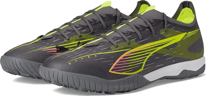 PUMA Ultra 5 Match Turf Trainer Soccer Cleats Men's Soccer Shoes Matte Aged Silver-Yellow Alert-Puma Aged Silver : 12 D - Medium, Leather