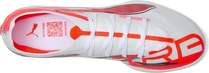 PUMA Ultra 5 Match Turf Trainer Soccer Cleats Men's Soccer Shoes Puma White-Puma Black-Glowing Red : 11 D - Medium, Leather - Image 2