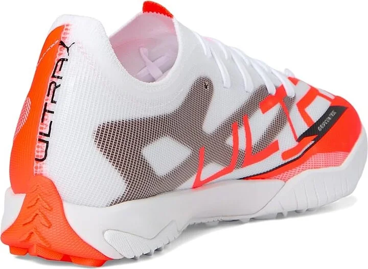 PUMA Ultra 5 Match Turf Trainer Soccer Cleats Men's Soccer Shoes Puma White-Puma Black-Glowing Red : 11 D - Medium, Leather - Image 4
