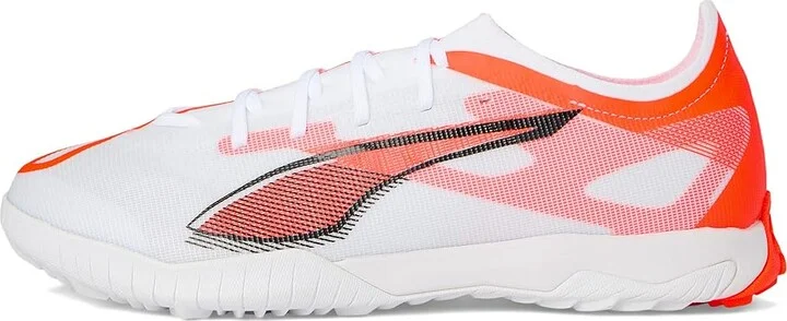 PUMA Ultra 5 Match Turf Trainer Soccer Cleats Men's Soccer Shoes Puma White-Puma Black-Glowing Red : 11 D - Medium, Leather - Image 6