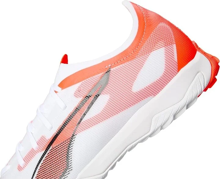 PUMA Ultra 5 Match Turf Trainer Soccer Cleats Men's Soccer Shoes Puma White-Puma Black-Glowing Red : 11 D - Medium, Leather - Image 7