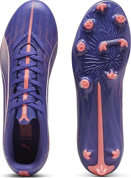 PUMA Ultra 5 Play Firm, Artificial Ground Soccer Cleats Men's Soccer Shoes Lapis Lazuli-Puma White-Sunset Glow : 8 D - Medium - Image 2