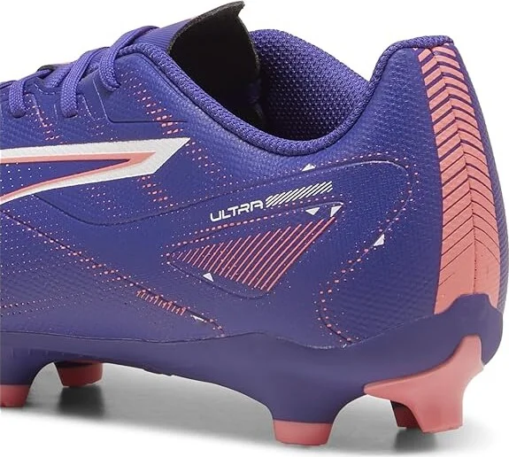 PUMA Ultra 5 Play Firm, Artificial Ground Soccer Cleats Men's Soccer Shoes Lapis Lazuli-Puma White-Sunset Glow : 8 D - Medium - Image 4