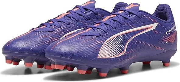 PUMA Ultra 5 Play Firm, Artificial Ground Soccer Cleats Men's Soccer Shoes Lapis Lazuli-Puma White-Sunset Glow : 8 D - Medium