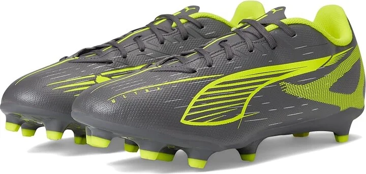 PUMA Ultra 5 Play Firm, Artificial Ground Soccer Cleats Men's Soccer Shoes Matte Aged Silver-Yellow Alert-Puma Aged Silver : 8.5 D - Medium