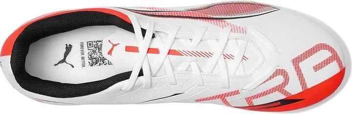 PUMA Ultra 5 Play Firm, Artificial Ground Soccer Cleats Men's Soccer Shoes Puma White-Puma Black-Glowing Red : 9 D - Medium, Leather - Image 2