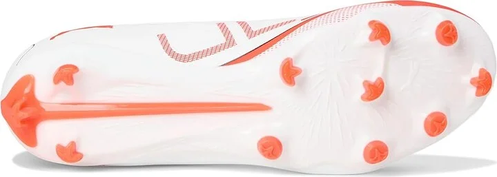 PUMA Ultra 5 Play Firm, Artificial Ground Soccer Cleats Men's Soccer Shoes Puma White-Puma Black-Glowing Red : 9 D - Medium, Leather - Image 3