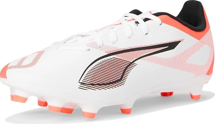 PUMA Ultra 5 Play Firm, Artificial Ground Soccer Cleats Men's Soccer Shoes Puma White-Puma Black-Glowing Red : 9 D - Medium, Leather - Image 5