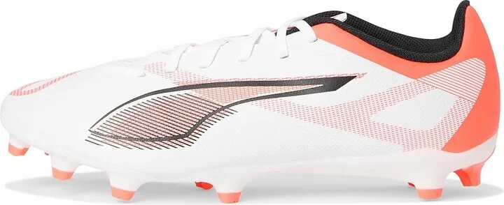 PUMA Ultra 5 Play Firm, Artificial Ground Soccer Cleats Men's Soccer Shoes Puma White-Puma Black-Glowing Red : 9 D - Medium, Leather - Image 6