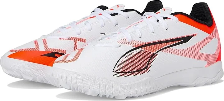 PUMA Ultra 5 Play Turf Trainer Soccer Cleats Men's Soccer Shoes Puma White-Puma Black-Glowing Red : 9.5 D - Medium, Rubber