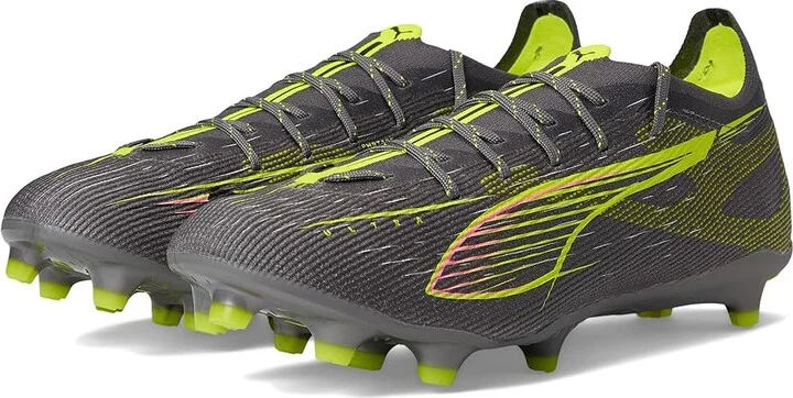 PUMA Ultra 5 Pro Firm, Artificial Ground Soccer Cleats Men's Soccer Shoes Matte Aged Silver-Yellow Alert-Sun Struck : 7.5 D - Medium