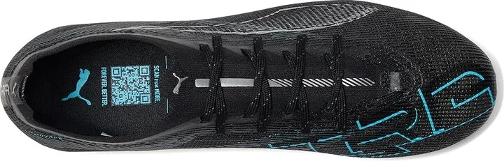 PUMA Ultra 5 Pro Firm, Artificial Ground Soccer Cleats Men's Soccer Shoes Puma Black-Puma Silver-Bright Aqua : 10 D - Medium, Synthetic - Image 2